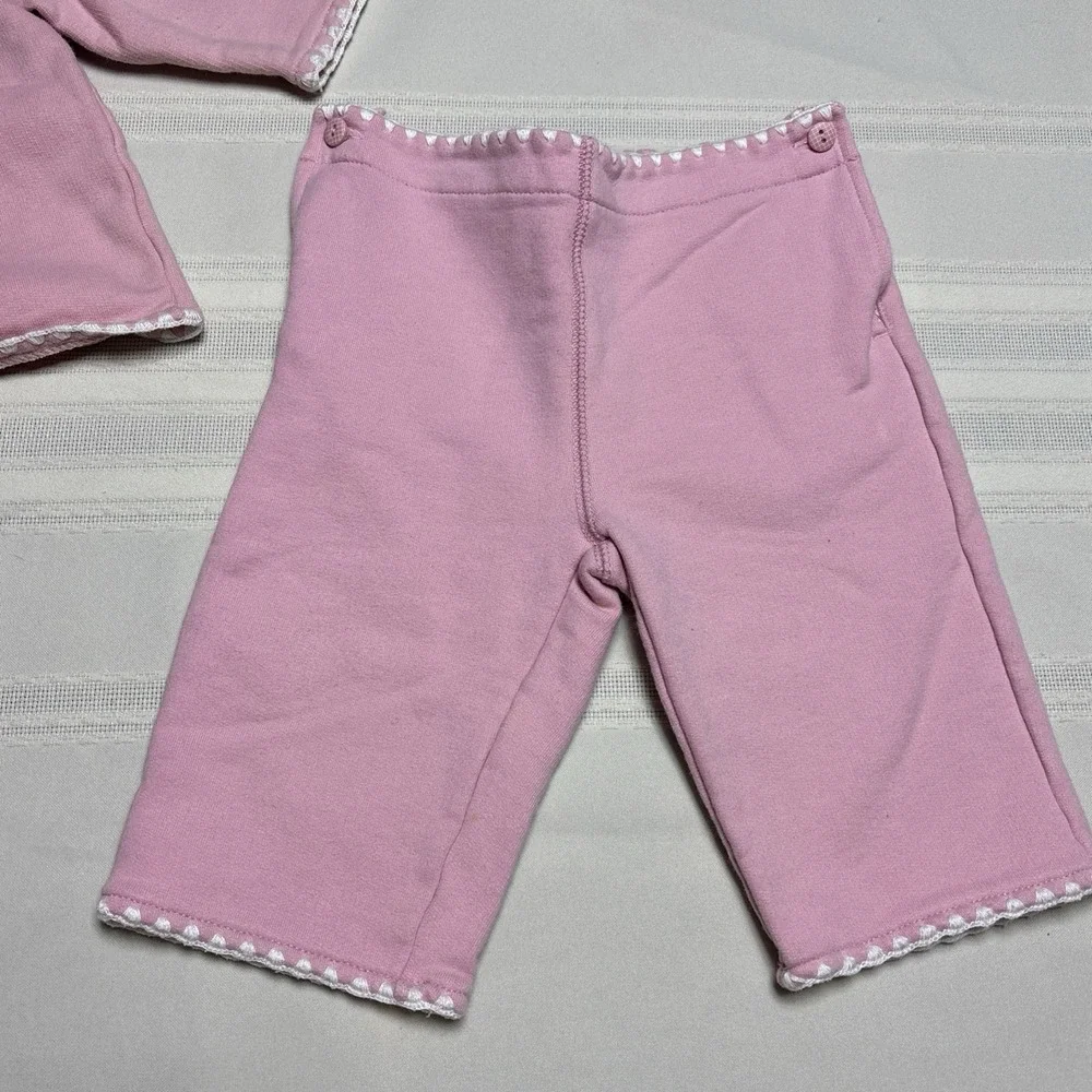 Ralph Lauren Girls Pink  2pc Long Sleeve Top/ Jacket And Pants Set 9M